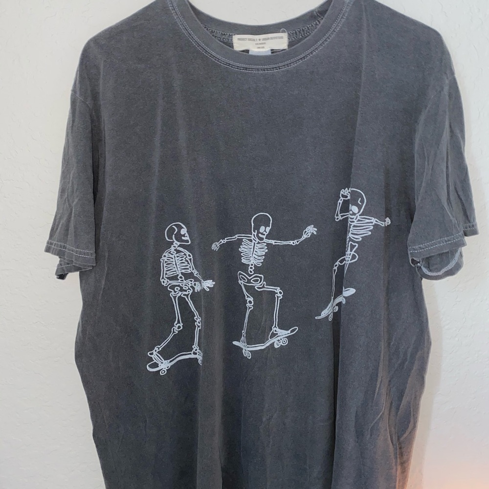 Urban Outfitters Gray Skeleton Long Sleeve Tee